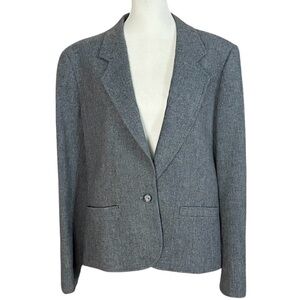 Pendleton Vintage 100% Wool Women's Blazer Suit Jacket Gray Size 14